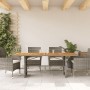 Mesa de jardín superficie madera acacia ratán gris 190x80x75cm en Mesas de jardín | Comprar online en Foru.es