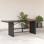 Mesa de jardín superficie de vidrio ratán PE negro 190x80x75 cm en Mesas de jardín | Comprar online en Foru.es