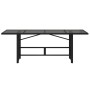 Mesa de jardín superficie de vidrio ratán PE negro 190x80x75 cm en Mesas de jardín | Comprar online en Foru.es