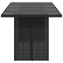 Mesa de jardín superficie de vidrio ratán PE negro 190x80x75 cm en Mesas de jardín | Comprar online en Foru.es
