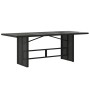 Mesa de jardín superficie de vidrio ratán PE negro 190x80x75 cm en Mesas de jardín | Comprar online en Foru.es