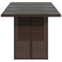 Mesa de jardín superficie vidrio ratán PE marrón 190x80x75 cm en Mesas de jardín | Comprar online en Foru.es