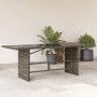 Mesa de jardín superficie de vidrio ratán PE gris 190x80x75 cm en Mesas de jardín | Comprar online en Foru.es
