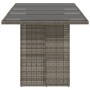 Mesa de jardín superficie de vidrio ratán PE gris 190x80x75 cm en Mesas de jardín | Comprar online en Foru.es