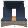 Tumbona doble con dosel y cojines de ratán sintético gris en Tumbonas | Comprar online en Foru.es