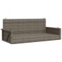 Banco columpio de ratán sintético gris 119x56x48 cm en Bancos de jardín | Comprar online en Foru.es