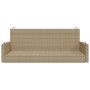 Banco columpio de ratán sintético beige 119x56x48 cm en Bancos de jardín | Comprar online en Foru.es