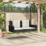 Banco columpio con cojines negro 119x56x48 cm ratán sintético en Bancos de jardín | Comprar online en Foru.es