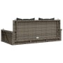 Banco columpio con cojines ratán sintético gris 119x56x48 cm en Bancos de jardín | Comprar online en Foru.es