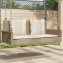 Banco columpio con cojines ratán sintético beige 119x56x48 cm en Bancos de jardín | Comprar online en Foru.es