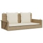 Banco columpio con cojines ratán sintético beige 119x56x48 cm en Bancos de jardín | Comprar online en Foru.es