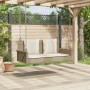 Banco columpio con cojines ratán sintético beige 119x56x48 cm en Bancos de jardín | Comprar online en Foru.es