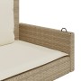 Banco columpio con cojines ratán sintético beige 119x56x48 cm en Bancos de jardín | Comprar online en Foru.es