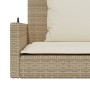 Banco columpio con cojines ratán sintético beige 119x56x48 cm en Bancos de jardín | Comprar online en Foru.es