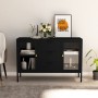 Aparador de acero y vidrio negro 105x35x70 cm de vidaXL, Aparadores - Ref: Foro24-336076, Precio: 205,75 €, Descuento: %