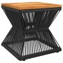 Mesa de centro base de alambre madera acacia negro 38x38x38 cm en Mesas de jardín | Comprar online en Foru.es