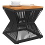 Mesa de centro base de alambre madera acacia negro 38x38x38 cm en Mesas de jardín | Comprar online en Foru.es