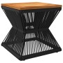 Mesa de centro base de alambre madera acacia negro 38x38x38 cm en Mesas de jardín | Comprar online en Foru.es