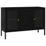 Aparador de acero y vidrio negro 105x35x70 cm de vidaXL, Aparadores - Ref: Foro24-336076, Precio: 205,75 €, Descuento: %