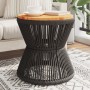 Mesa de centro base de alambre madera acacia negro Ø 45x44 cm en Mesas de jardín | Comprar online en Foru.es