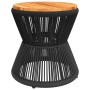 Mesa de centro base de alambre madera acacia negro Ø 45x44 cm en Mesas de jardín | Comprar online en Foru.es