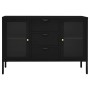 Aparador de acero y vidrio negro 105x35x70 cm de vidaXL, Aparadores - Ref: Foro24-336076, Precio: 205,75 €, Descuento: %