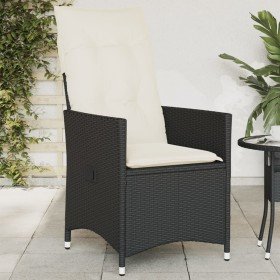 Sillón reclinable de jardín con cojines ratán sintético negro en Sillas de jardín | Comprar online en Foru.es