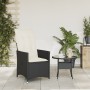 Sillón reclinable de jardín con cojines ratán sintético negro en Sillas de jardín | Comprar online en Foru.es