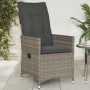 Sillón reclinable de jardín con cojines ratán sintético gris en Sillas de jardín | Comprar online en Foru.es