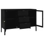 Aparador de acero y vidrio negro 105x35x70 cm de vidaXL, Aparadores - Ref: Foro24-336076, Precio: 205,75 €, Descuento: %