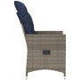 Silla de jardín reclinable con cojines de ratán sintético gris en Sillas de jardín | Comprar online en Foru.es