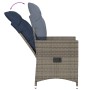 Silla de jardín reclinable con cojines de ratán sintético gris en Sillas de jardín | Comprar online en Foru.es