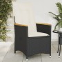 Sillón reclinable de jardín con cojines ratán sintético negro en Sillas de jardín | Comprar online en Foru.es