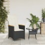 Sillón reclinable de jardín con cojines ratán sintético negro en Sillas de jardín | Comprar online en Foru.es
