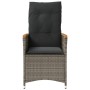 Sillón reclinable de jardín con cojines ratán sintético gris en Sillas de jardín | Comprar online en Foru.es