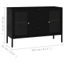Aparador de acero y vidrio negro 105x35x70 cm de vidaXL, Aparadores - Ref: Foro24-336076, Precio: 205,75 €, Descuento: %
