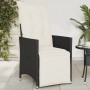 Sillón reclinable de jardín con cojines ratán sintético negro en Sillas de jardín | Comprar online en Foru.es