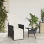 Sillón reclinable de jardín con cojines ratán sintético negro en Sillas de jardín | Comprar online en Foru.es