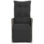 Sillón reclinable de jardín con cojines ratán sintético gris en Sillas de jardín | Comprar online en Foru.es