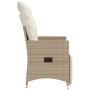 Silla de jardín reclinable con cojines ratán sintético beige en Sillas de jardín | Comprar online en Foru.es
