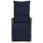 Silla de jardín reclinable con cojines de ratán sintético gris en Sillas de jardín | Comprar online en Foru.es