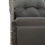 Sillón reclinable de jardín con cojines ratán sintético gris en Sillas de jardín | Comprar online en Foru.es