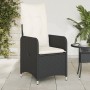 Sillón reclinable de jardín con cojines ratán sintético negro en Sillas de jardín | Comprar online en Foru.es