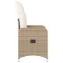 Silla de jardín reclinable con cojines ratán sintético beige en Sillas de jardín | Comprar online en Foru.es