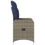 Silla de jardín reclinable con cojines de ratán sintético gris en Sillas de jardín | Comprar online en Foru.es