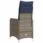 Silla de jardín reclinable con cojines de ratán sintético gris en Sillas de jardín | Comprar online en Foru.es