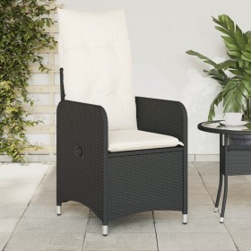 Sillones reclinable jardín cojines 2 uds ratán sintético negro en Sillas de jardín | Comprar online en Foru.es