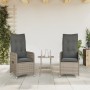 Sillones reclinable jardín y cojines 2 uds ratán sintético gris en Sillas de jardín | Comprar online en Foru.es