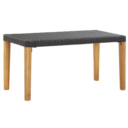 Banco de jardín ratán sintético y madera de acacia negro 120 cm de vidaXL, Bancos de jardín - Ref: Foro24-46488, Precio: 51,3...