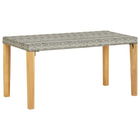 Banco de jardín ratán sintético y madera de acacia gris 120 cm de vidaXL, Bancos de jardín - Ref: Foro24-46489, Precio: 49,08...